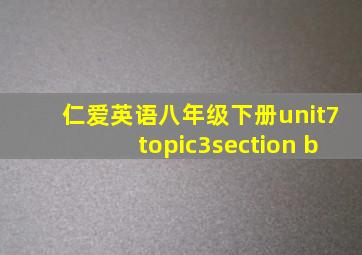 仁爱英语八年级下册unit7topic3section b